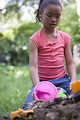 Free Stock Photo: A young African-American girl playing outside