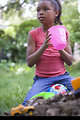 Free Stock Photo: A young African-American girl playing outside