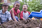 Free Stock Photo: A group of young children playing outside