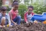 Free Stock Photo: A group of young children playing outside