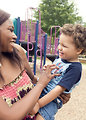 Free Stock Photo: A young boy with his mother