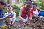 Free Stock Photo: A group of young children playing outside