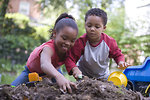 Free Stock Photo: A group of young children playing outside
