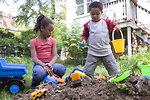 Free Stock Photo: A group of young children playing outside