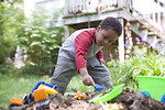 Free Stock Photo: A young African-American boy playing outside