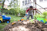Free Stock Photo: A young African-American boy playing outside
