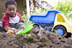 Free Stock Photo: A young African-American boy playing outside