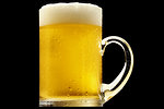 Free Stock Photo: A mug of golden beer with a black background