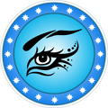 Free Stock Photo: Illustration of an eye in a circular border