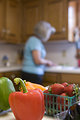 Free Stock Photo: A woman preparing a salad in her kitchen