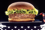 Free Stock Photo: A hamburger on a plate