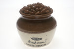 Free Stock Photo: A ceramic pot filled with baked beans
