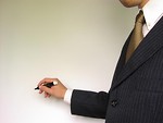 Free Stock Photo: Business man about to write