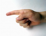 Free Stock Photo: Closeup of a hand pointing a finger