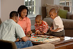 Free Stock Photo: A family playing a board game