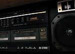 Free Stock Photo: Closeup of a black radio boom box