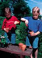 Free Stock Photo: Two young boys gardening