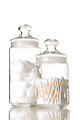 Free Stock Photo: Jars of cotton balls and ear swabs