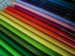 Free Stock Photo: Closeup of a row of colored pencils.