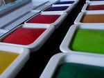 Free Stock Photo: Colored trays of watercolor paint