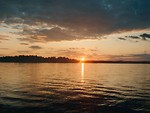Free Stock Photo: A sunset viewed from the ocean.