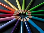 Free Stock Photo: Colored pencils forming a circle