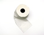 Free Stock Photo: Roll of toilet paper on white background