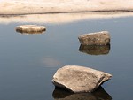 Free Stock Photo: Rocks in a small pond