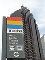 Free Stock Photo: Closeup of train station sign in Atlanta, Georgia