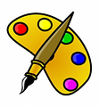 Free Stock Photo: Illustration of paint brush and palette