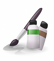 Free Stock Photo: Illustration of a paint brush and paint tubes