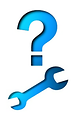 Free Stock Photo: Illustration of a question mark and a wrench