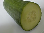 Free Stock Photo: Closeup of a cut cucumber