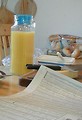 Free Stock Photo: Glass of orange juice and food for breakfast