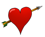 Free Stock Photo: Illustration of a heart with an arrow through it