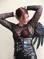 Free Stock Photo: Beutiful girl in black leather winged costume at Dragoncon 2008