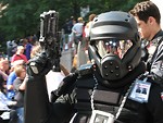 Free Stock Photo: Futuristic soldier with gun at 2008 Dragoncon parade