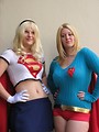 Free Stock Photo: Two beautiful blonde girls in Supergirl costumes at Dragoncon 2008