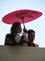 Free Stock Photo: Two costumed girls under umbrella at Dragoncon 2008