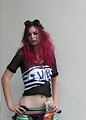 Free Stock Photo: Girl with pink hair posing in a costume at Dragoncon 2008