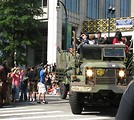 Free Stock Photo: Military truck with soldiers in the 2008 Dragoncon parade