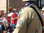 Free Stock Photo: Soldier overlooking crowds at the 2008 Dragoncon parade