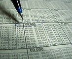Free Stock Photo: Closeup of a tax income chart and a pen