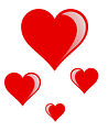 Free Stock Photo: Illustration of red hearts.