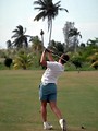 Free Stock Photo: Back view of a man swinging a golf club