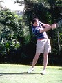 Free Stock Photo: A man in shorts swinging a golf club