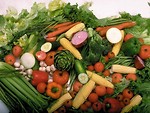 Free Stock Photo: A display of mixed vegetables on a white background