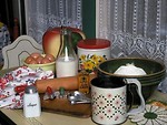 Free Stock Photo: Baking supplies and ingredients on a table