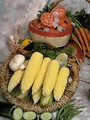 Free Stock Photo: A display of various vegetables in baskets