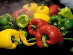 Free Stock Photo: Close-up of various peppers with steam